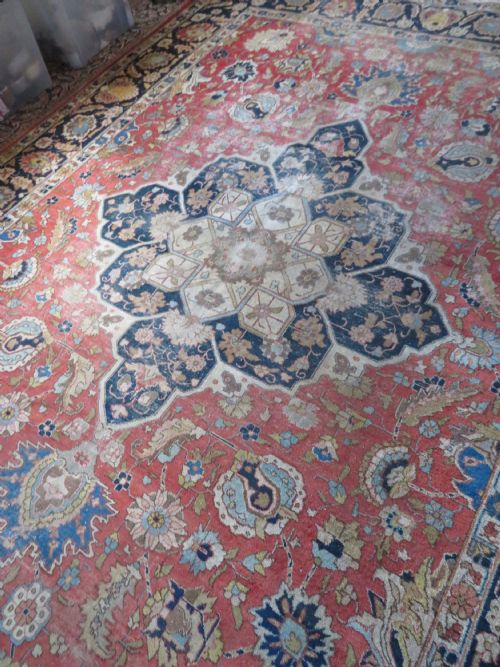 ANTIQUE TABRIZ CARPET 366CM X 275CM - ADDITIONAL PHOTO 21