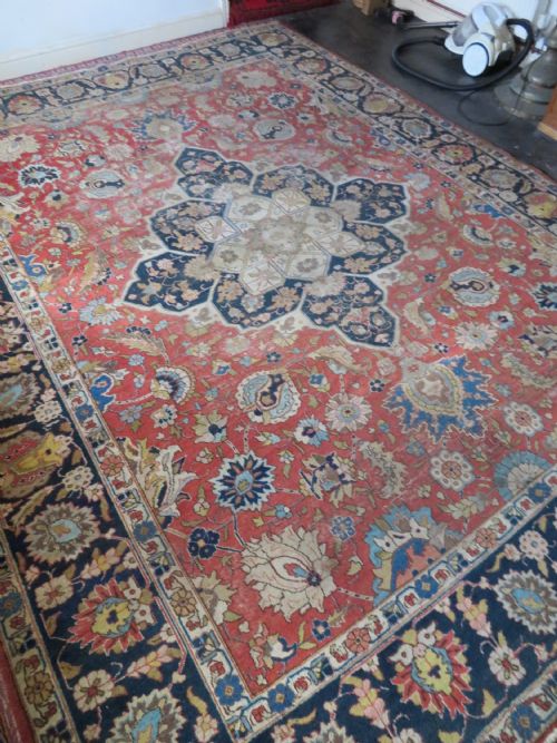 ANTIQUE TABRIZ CARPET 366CM X 275CM - ADDITIONAL PHOTO 22