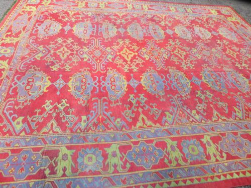 LARGE DECORATIVE ANTIQUE USHAK CARPET 453CM X 380CM - ADDITIONAL PHOTO 3