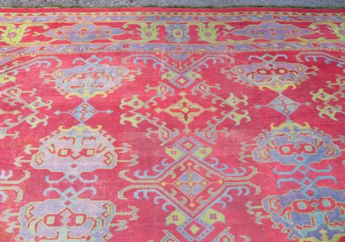 LARGE DECORATIVE ANTIQUE USHAK CARPET 453CM X 380CM - ADDITIONAL PHOTO 5