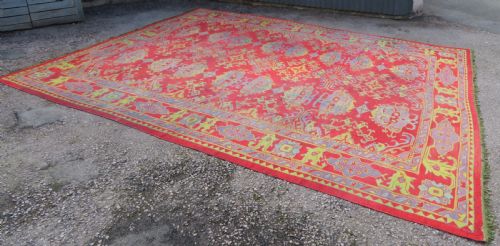 LARGE DECORATIVE ANTIQUE USHAK CARPET 453CM X 380CM - ADDITIONAL PHOTO 6