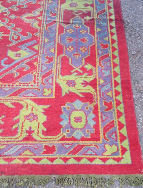 LARGE DECORATIVE ANTIQUE USHAK CARPET 453CM X 380CM - ADDITIONAL PHOTO 10