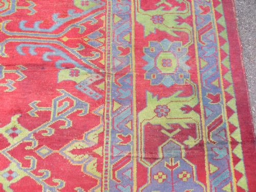 LARGE DECORATIVE ANTIQUE USHAK CARPET 453CM X 380CM - ADDITIONAL PHOTO 21