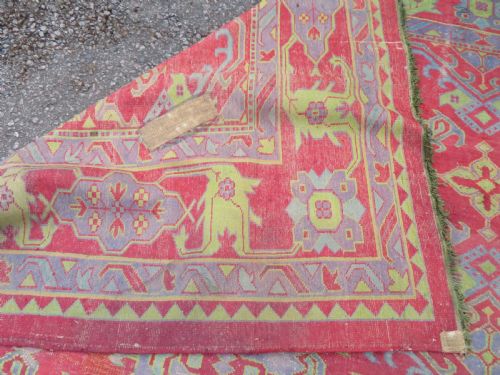 LARGE DECORATIVE ANTIQUE USHAK CARPET 453CM X 380CM - ADDITIONAL PHOTO 28