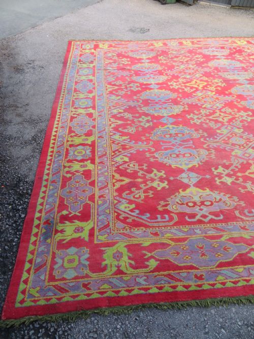 LARGE DECORATIVE ANTIQUE USHAK CARPET 453CM X 380CM - ADDITIONAL PHOTO 4