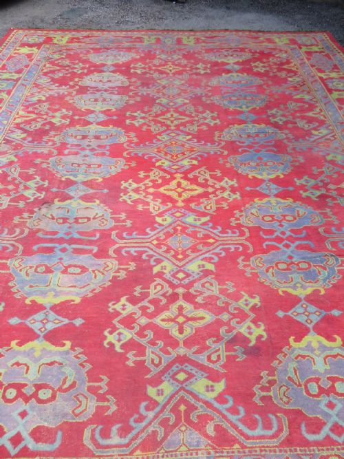 LARGE DECORATIVE ANTIQUE USHAK CARPET 453CM X 380CM - ADDITIONAL PHOTO 13