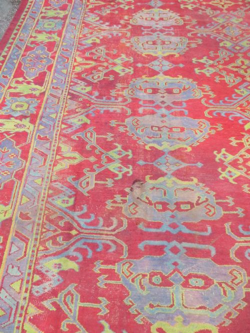 LARGE DECORATIVE ANTIQUE USHAK CARPET 453CM X 380CM - ADDITIONAL PHOTO 25