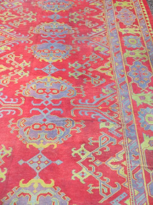 LARGE DECORATIVE ANTIQUE USHAK CARPET 453CM X 380CM - ADDITIONAL PHOTO 26