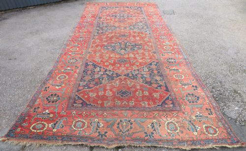 ANTIQUE KURDISH BIDJAR BIJAR KELLEH CARPET 536CM X 234CM - ADDITIONAL PHOTO 1