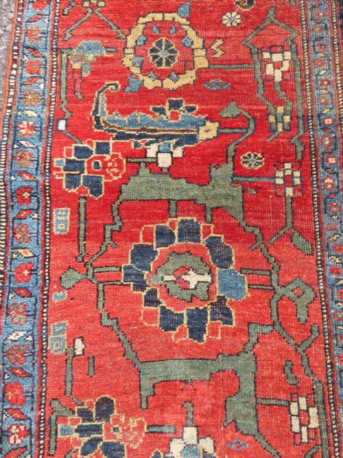 ANTIQUE KURDISH BIDJAR BIJAR KELLEH CARPET 536CM X 234CM - ADDITIONAL PHOTO 27
