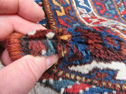 ANTIQUE KHAMSEH TRIBAL RUG 214CM X 167CM - ADDITIONAL PHOTO 9