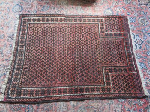 ANTIQUE DISTRESSED BALUCH PRAYER RUG 160CM X 123CM - ADDITIONAL PHOTO 19
