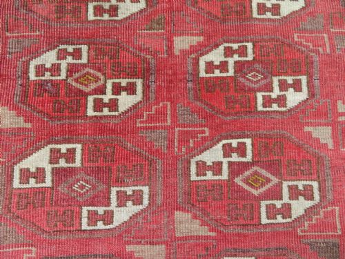 RARE ANTIQUE ERSARI TURKMEN KAPUNUK TENT DOOR RUG 150CM X 107CM - ADDITIONAL PHOTO 1