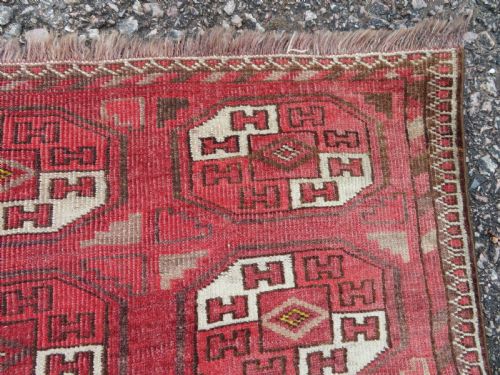RARE ANTIQUE ERSARI TURKMEN KAPUNUK TENT DOOR RUG 150CM X 107CM - ADDITIONAL PHOTO 2