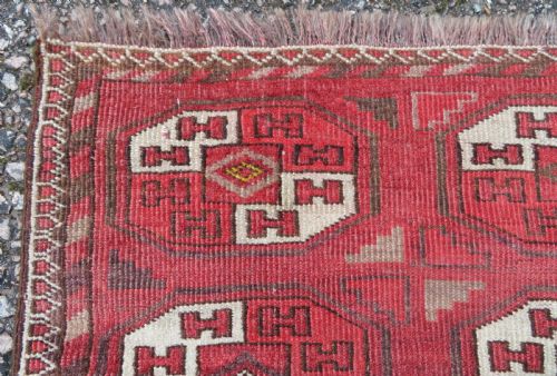 RARE ANTIQUE ERSARI TURKMEN KAPUNUK TENT DOOR RUG 150CM X 107CM - ADDITIONAL PHOTO 3