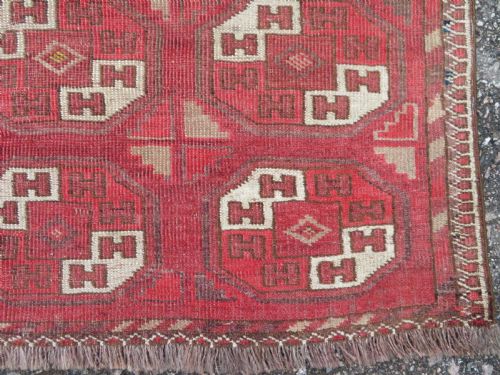 RARE ANTIQUE ERSARI TURKMEN KAPUNUK TENT DOOR RUG 150CM X 107CM - ADDITIONAL PHOTO 5