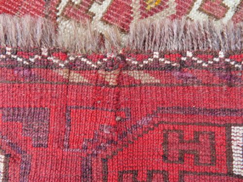 RARE ANTIQUE ERSARI TURKMEN KAPUNUK TENT DOOR RUG 150CM X 107CM - ADDITIONAL PHOTO 9