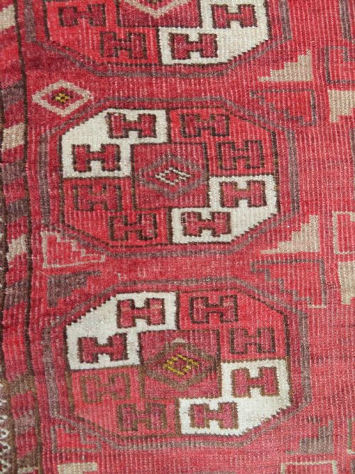 RARE ANTIQUE ERSARI TURKMEN KAPUNUK TENT DOOR RUG 150CM X 107CM - ADDITIONAL PHOTO 11