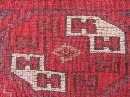 RARE ANTIQUE ERSARI TURKMEN KAPUNUK TENT DOOR RUG 150CM X 107CM - ADDITIONAL PHOTO 14