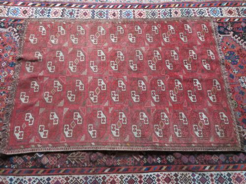 RARE ANTIQUE ERSARI TURKMEN KAPUNUK TENT DOOR RUG 150CM X 107CM - ADDITIONAL PHOTO 16