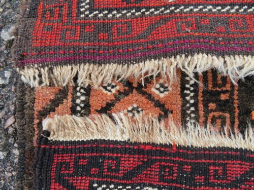 ANTIQUE AFGHAN PRAYER RUG 143CM X 86CM - ADDITIONAL PHOTO 8