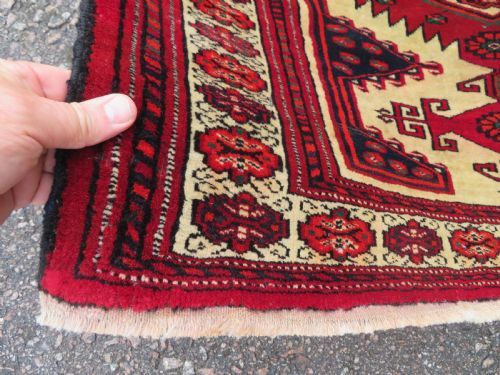 ANTIQUE TURKMEN AFGHAN KIZIL AYAK RUG 133CM X 98CM - ADDITIONAL PHOTO 2