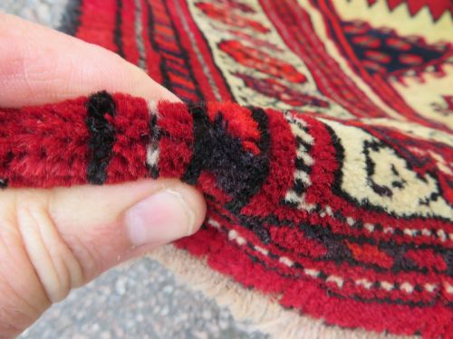 ANTIQUE TURKMEN AFGHAN KIZIL AYAK RUG 133CM X 98CM - ADDITIONAL PHOTO 3