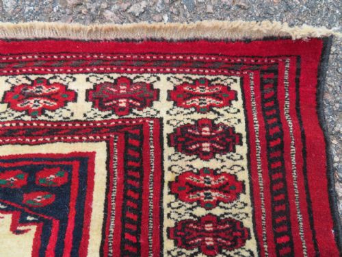 ANTIQUE TURKMEN AFGHAN KIZIL AYAK RUG 133CM X 98CM - ADDITIONAL PHOTO 5