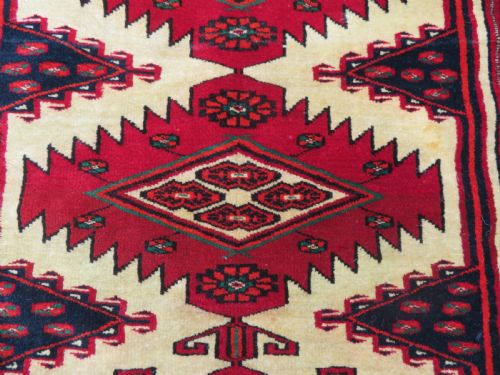 ANTIQUE TURKMEN AFGHAN KIZIL AYAK RUG 133CM X 98CM - ADDITIONAL PHOTO 6