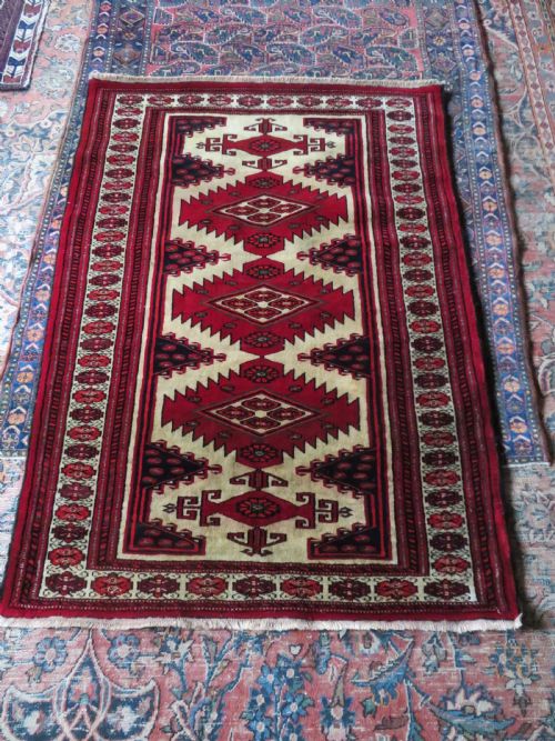 ANTIQUE TURKMEN AFGHAN KIZIL AYAK RUG 133CM X 98CM - ADDITIONAL PHOTO 15