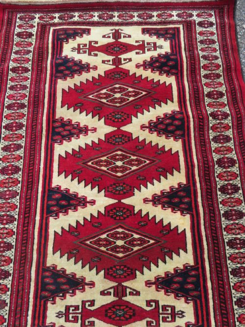 ANTIQUE TURKMEN AFGHAN KIZIL AYAK RUG 133CM X 98CM - ADDITIONAL PHOTO 1
