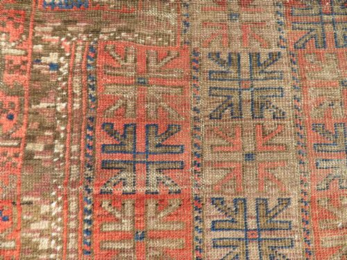 DISTRESSED ANTIQUE TRIBAL BALUCH PRAYER RUG150CM X 90CM - ADDITIONAL PHOTO 6