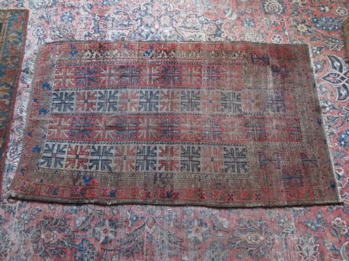 DISTRESSED ANTIQUE TRIBAL BALUCH PRAYER RUG150CM X 90CM - ADDITIONAL PHOTO 10