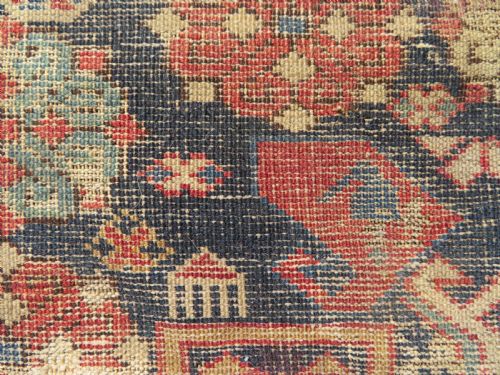 DISTRESSED ANTIQUE CAUCASIAN DAGHESTAN RUG 142CM X 117CM - ADDITIONAL PHOTO 15
