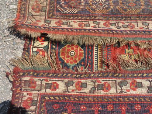 DISTRESSED ANTIQUE KHAMSEH TRIBAL RUG 211CM X 137CM - ADDITIONAL PHOTO 15