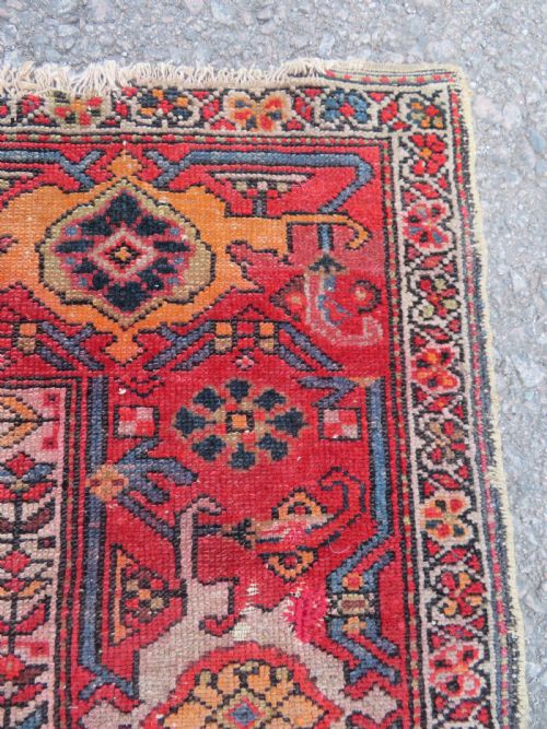 DISTRESSED ANTIQUE NORTH WEST PERSIAN LONG RUG 197CM X 104CM - ADDITIONAL PHOTO 8