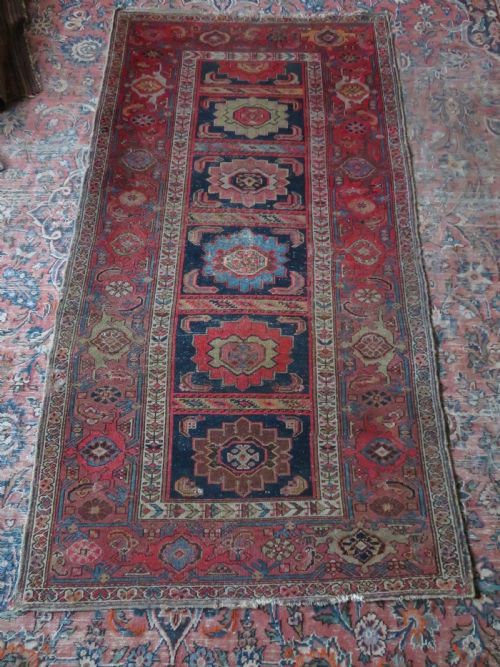 DISTRESSED ANTIQUE NORTH WEST PERSIAN LONG RUG 197CM X 104CM - ADDITIONAL PHOTO 19