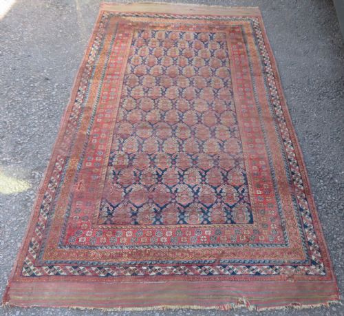 Distressed Antique Afshar Tribal Carpet Large Rug. 266cm X 146cm.