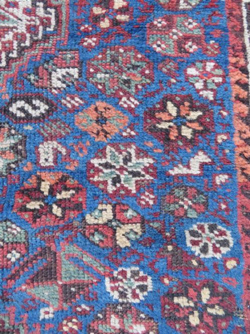 DISTRESSED ANTIQUE KHAMSEH ARAB TRIBAL RUG 148CM X 112CM - ADDITIONAL PHOTO 8
