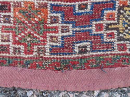 DISTRESSED ANTIQUE KHAMSEH ARAB TRIBAL RUG 148CM X 112CM - ADDITIONAL PHOTO 15