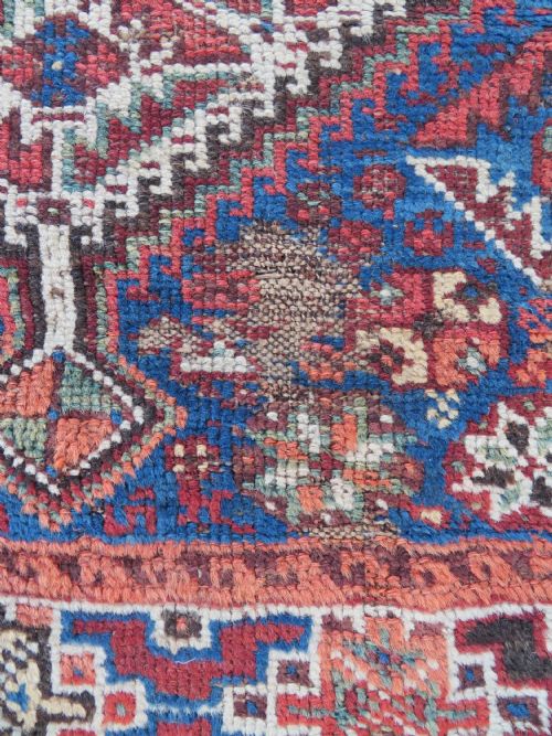 DISTRESSED ANTIQUE KHAMSEH ARAB TRIBAL RUG 148CM X 112CM - ADDITIONAL PHOTO 3
