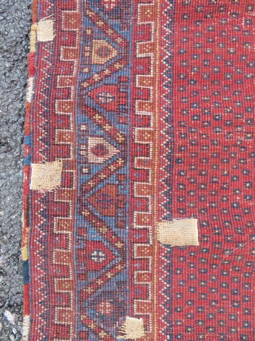 DISTRESSED ANTIQUE AFSHAR TRIBAL RUG 155CM X 123CM - ADDITIONAL PHOTO 11