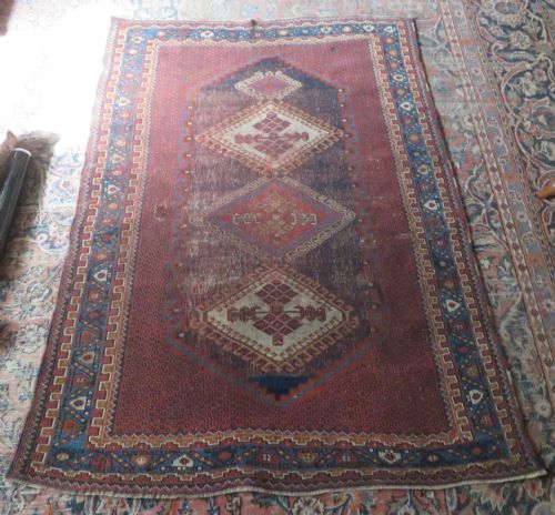 DISTRESSED ANTIQUE AFSHAR TRIBAL RUG 155CM X 123CM - ADDITIONAL PHOTO 14