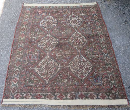 ANTIQUE KHAMSEH TRIBAL ARAB RUG 179CM X 152CM - ADDITIONAL PHOTO 25
