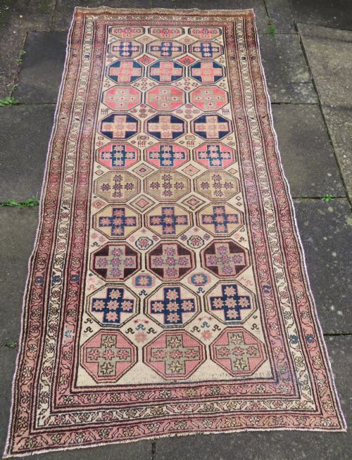 Antique Country House Kurdish Rug. 239cm X 114cm.