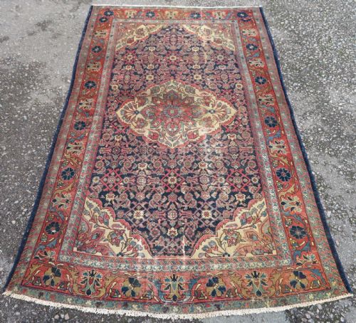 Distressed Antique Malayer Rug. 211cm X 142cm.