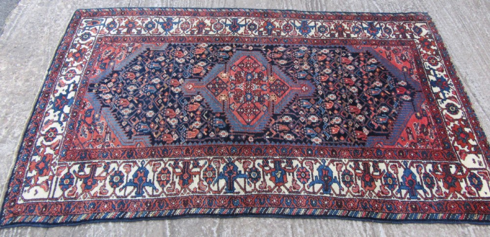 BEAUTIFUL ATTRACTIVE LARGE ANTIQUE KURDISH RUG. FINE LUMINOUS COLOURS & HERATI PATTERN. View IV