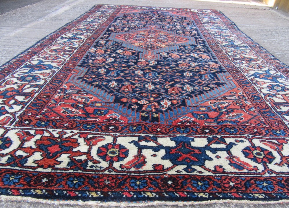 BEAUTIFUL ATTRACTIVE LARGE ANTIQUE KURDISH RUG. FINE LUMINOUS COLOURS & HERATI PATTERN. View VI