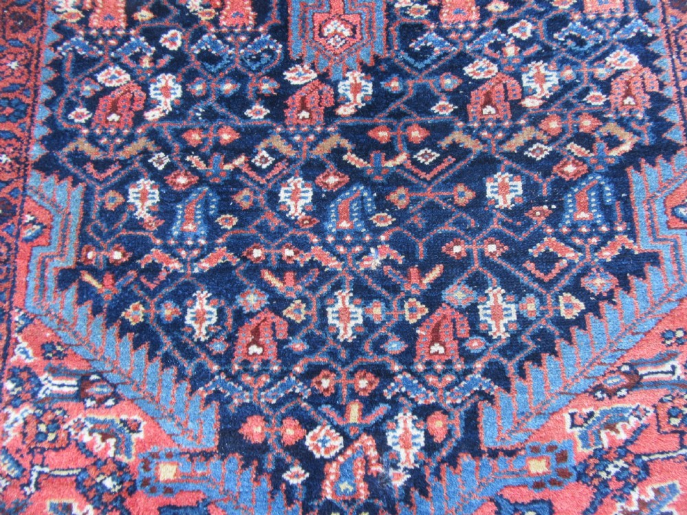 BEAUTIFUL ATTRACTIVE LARGE ANTIQUE KURDISH RUG. FINE LUMINOUS COLOURS & HERATI PATTERN. View X