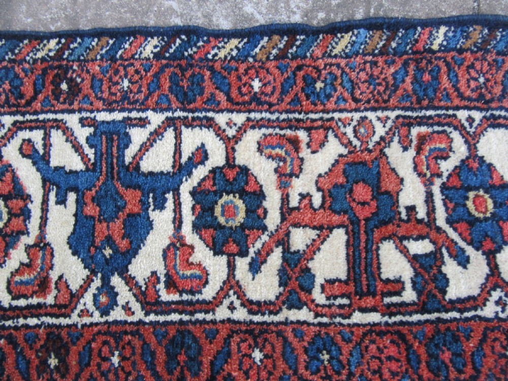 BEAUTIFUL ATTRACTIVE LARGE ANTIQUE KURDISH RUG. FINE LUMINOUS COLOURS & HERATI PATTERN. View XIX